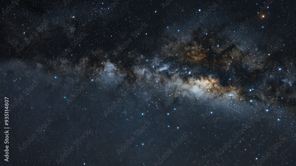 Milky Way Galaxy with Scattered Stars and Constellations Milky Way Galaxy with Scattered Stars and Constellations
