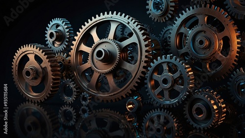 Wallpaper Mural a stack of gears that are made by the company. Torontodigital.ca