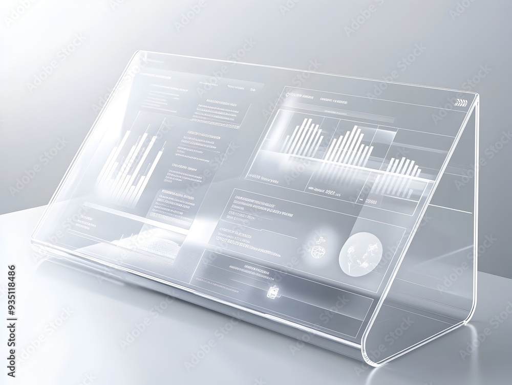 Clear Acrylic Display Stand Mockup on Desk with Minimal Background for Product Presentation and Branding Clear Acrylic Display Stand Mockup on Desk with Minimal Background for Product Presentation and Branding