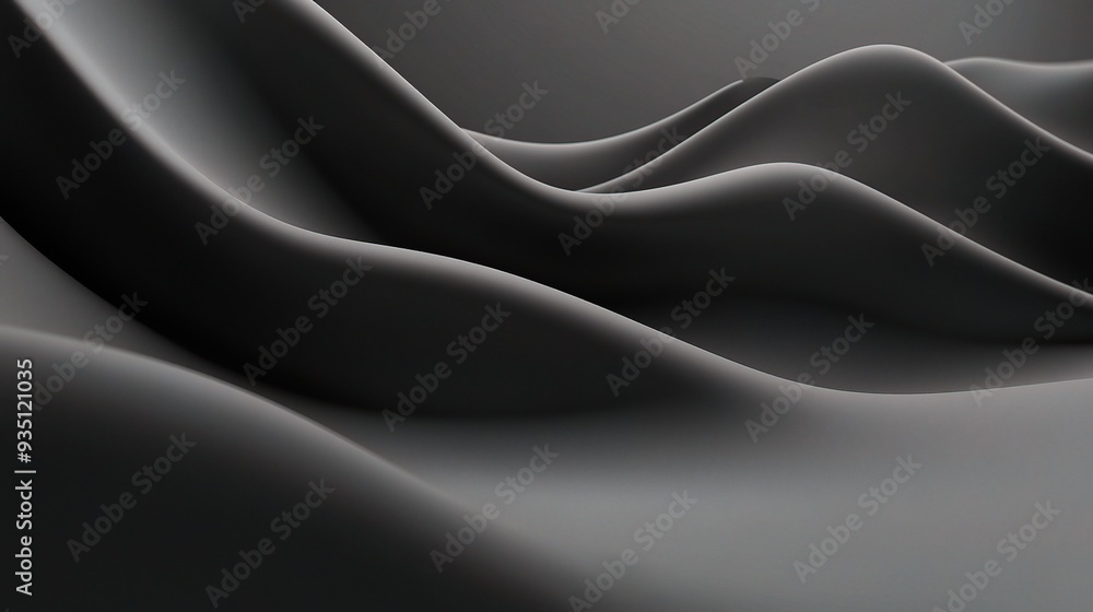 Fototapeta premium Ebony Waves: Abstract Minimalism in Motion 