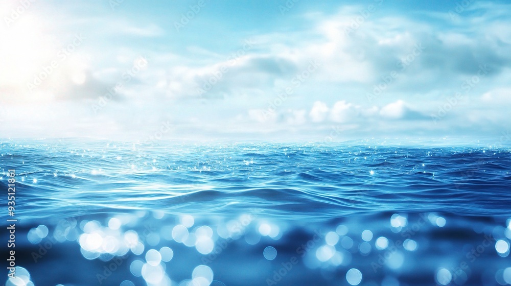 Azure Horizon: A serene seascape with a calming blue ocean, sparkling with sunlight, and a horizon filled with fluffy white clouds, evoking tranquility and endless possibilities. Azure Horizon: A serene seascape with a calming blue ocean, sparkling with sunlight, and a horizon filled with fluffy white clouds, evoking tranquility and endless possibilities.