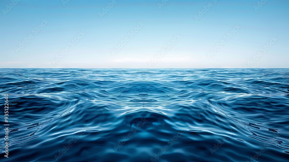 Fototapeta premium Calm, abstract ocean waves with a clear horizon for text