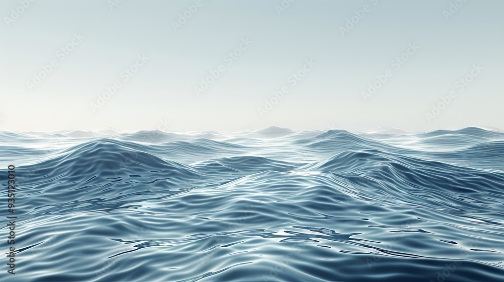 Calm, abstract ocean waves with a clear horizon for text Calm, abstract ocean waves with a clear horizon for text