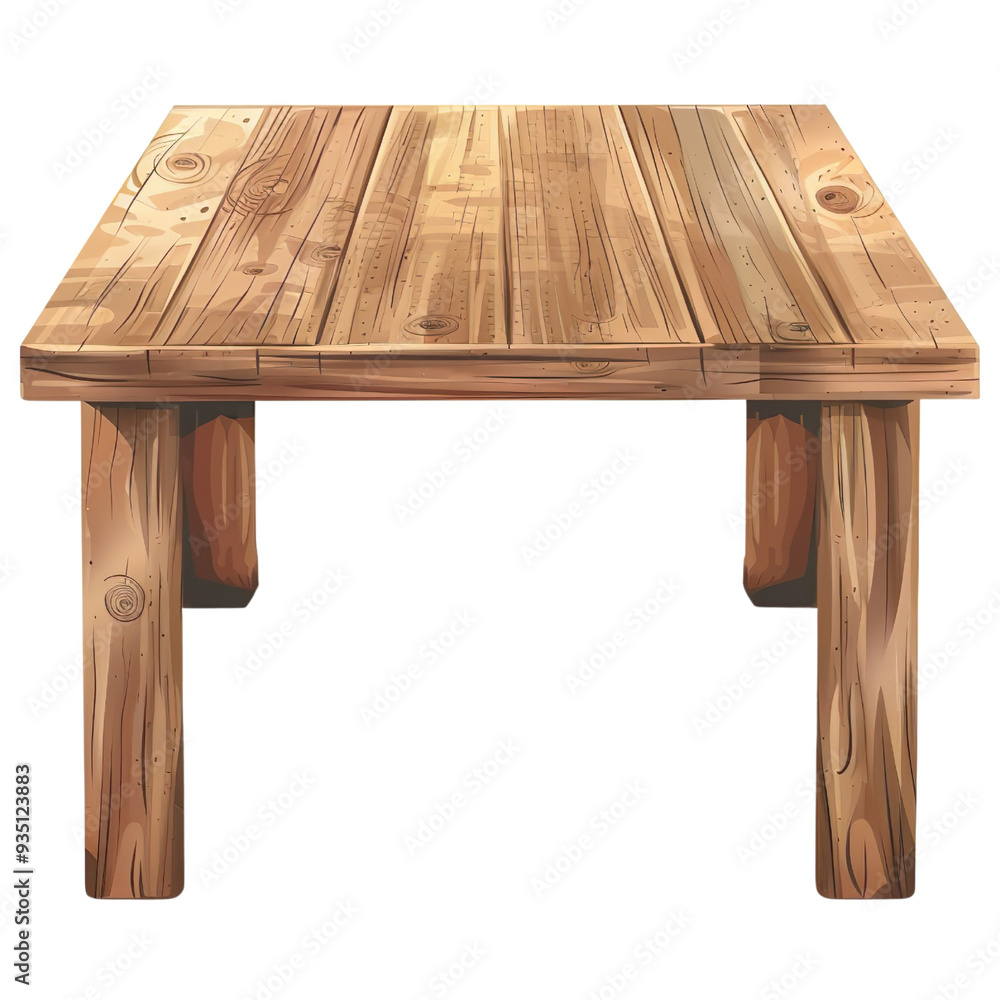 Wooden table isolated on a transparent background Wooden table isolated on a transparent background
