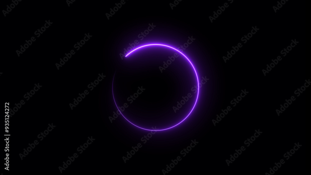 Abstract neon glowing circle frame loading background illustration. Abstract neon glowing circle frame loading background illustration.