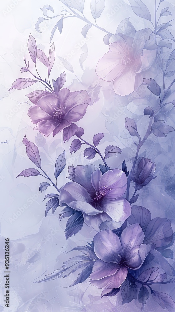 Delicate floral pattern with a faded center for text Delicate floral pattern with a faded center for text