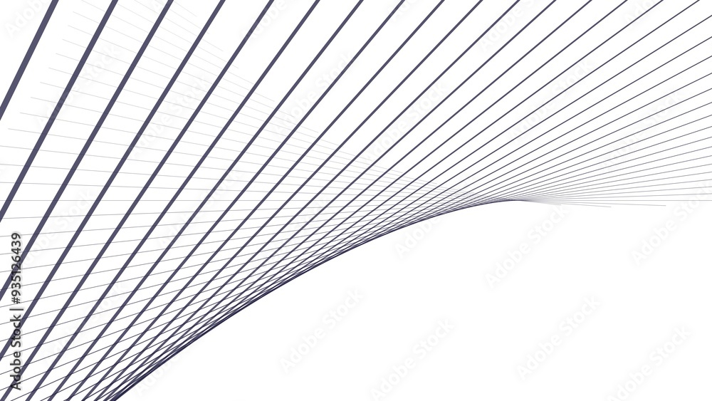 Naklejka premium Abstract Black color geo metric wavy curve lines background design 4K illustration.