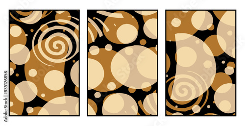 Set of 3 Abstract pattern. Illustration for printing on wall decorations. For use in graphics.
