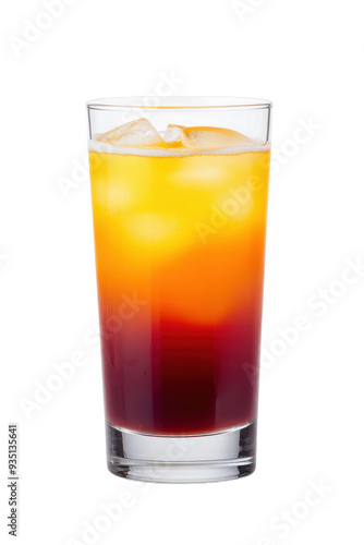 Wallpaper Mural A vibrant layered drink with orange and purple hues, served in a clear glass, refreshing and perfect for summer gatherings. Torontodigital.ca