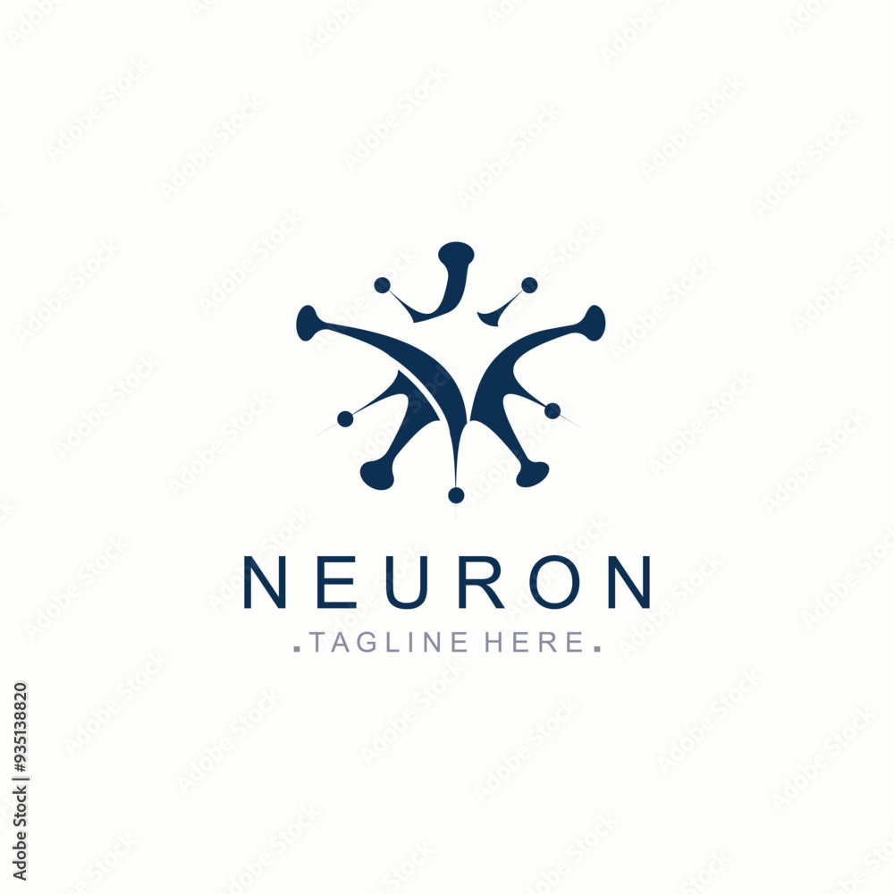 Fototapeta premium Neuron logo or nerve cell healthy abstract molecule design template