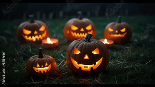 Wallpaper Mural halloween jack o lantern pumpkin Torontodigital.ca