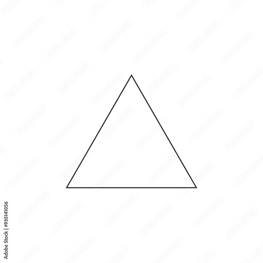 Equilateral triangle in mathematics. Up arrow triangle line vector icon. Equilateral triangle in mathematics. Up arrow triangle line vector icon.