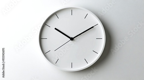 Wallpaper Mural A minimalist wall clock showcases simplicity and elegance. Its clean design focuses on functionality. Perfect for modern decor or office settings. This clock blends seamlessly with any environment. AI Torontodigital.ca