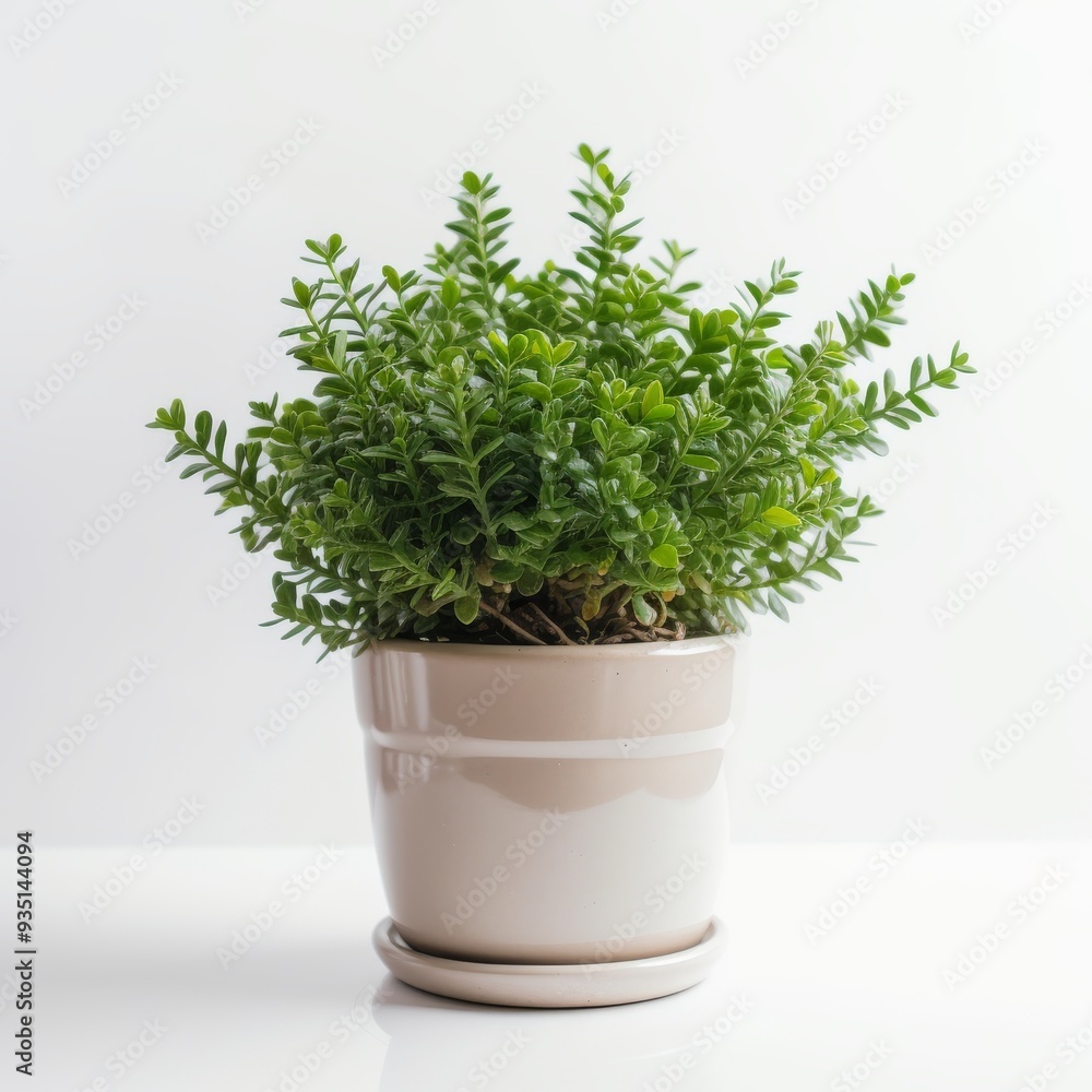 Potted Green Plant on White Background - Minimalist Home Decor Photography Potted Green Plant on White Background - Minimalist Home Decor Photography