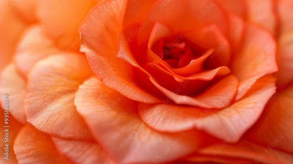 A tight shot of an orange blossom against a softly blurred backdrop of petals A tight shot of an orange blossom against a softly blurred backdrop of petals