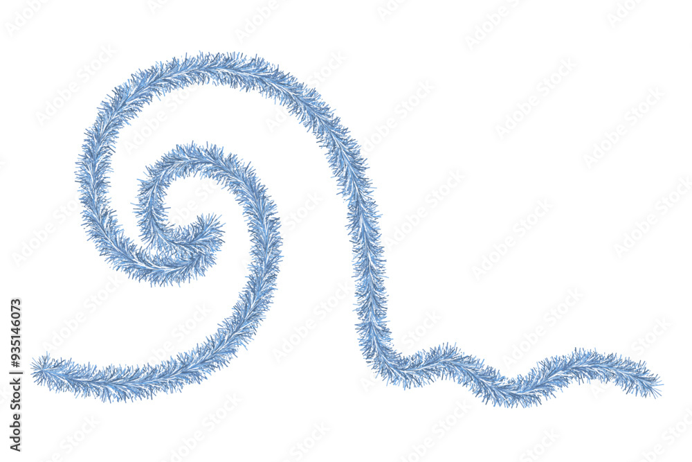 Naklejka premium Blue wave. Tsunami. Tinsel water swirl. Color vector illustration. Isolated white background. Raging water. Sea storm. Web design idea.