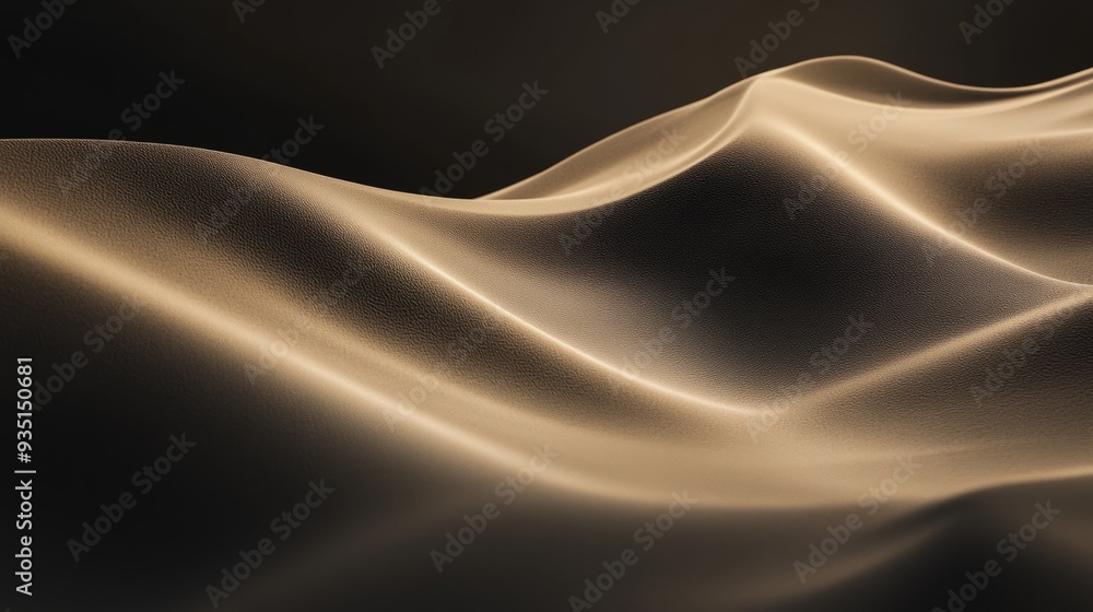 Obraz premium In this elegant abstract work, cool shades of darkness are used in the background to create a soft and peaceful atmosphere. The delicate texture of fine sand flows gently through the picture,