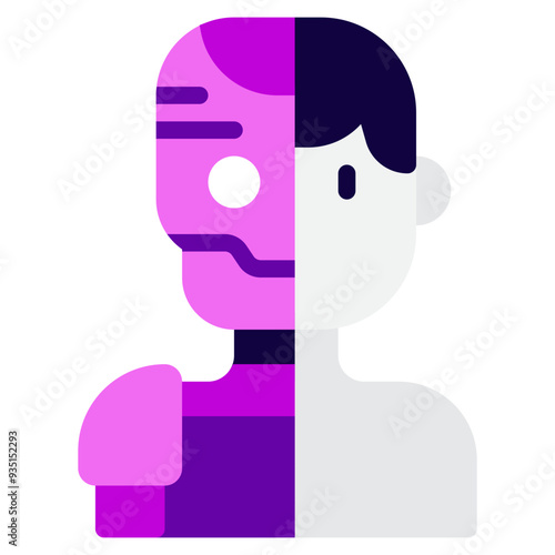 Cybernetics Cyber punk icon illustration 