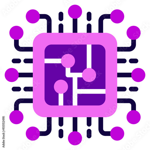 Chip Cyber punk icon illustration 