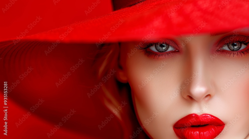 one for her hat, one for her lips) one for her hat, one for her lips)