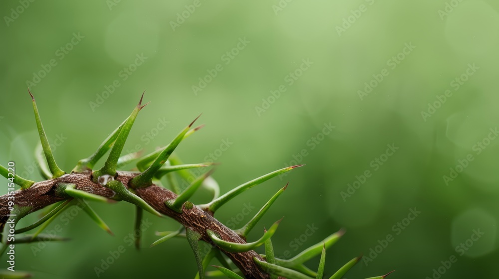 A tight shot of a tree branch against a softly blurred backdrop of green foliage, accompanied by an equally blurred foreground of lush grass A tight shot of a tree branch against a softly blurred backdrop of green foliage, accompanied by an equally blurred foreground of lush grass