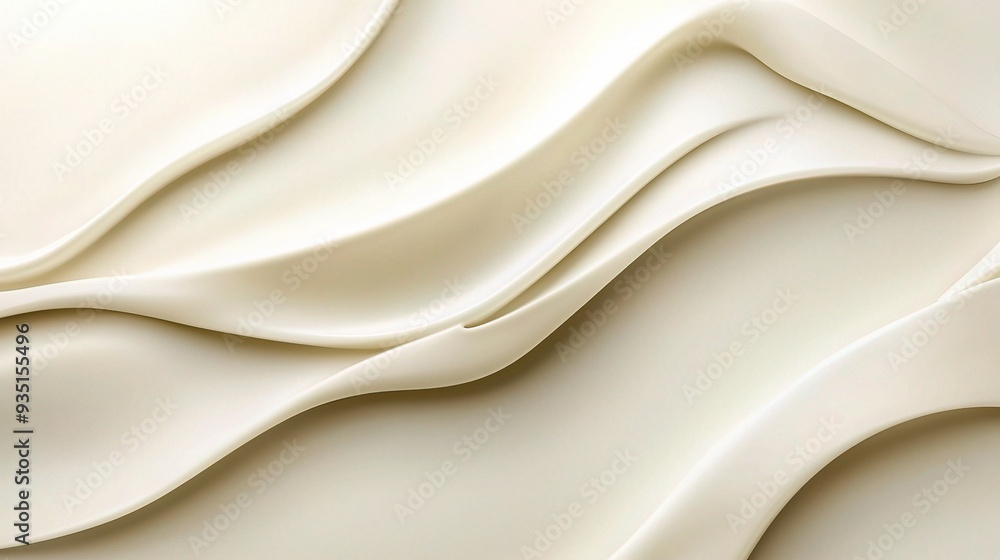 Abstract Cream Swirls: A minimalist design featuring a smooth, flowing wave pattern in creamy white, ideal for backgrounds, textures, and modern aesthetics. Abstract Cream Swirls: A minimalist design featuring a smooth, flowing wave pattern in creamy white, ideal for backgrounds, textures, and modern aesthetics.