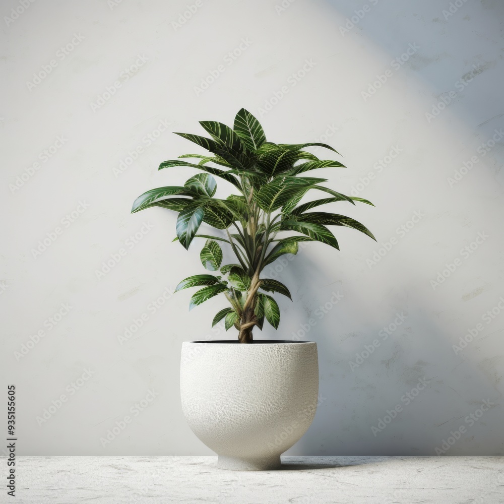Modern Minimalist Potted Plant on White Background – Indoor Houseplant in Ceramic Pot for Home Decor Modern Minimalist Potted Plant on White Background – Indoor Houseplant in Ceramic Pot for Home Decor