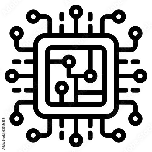 Chip Cyber punk icon illustration 