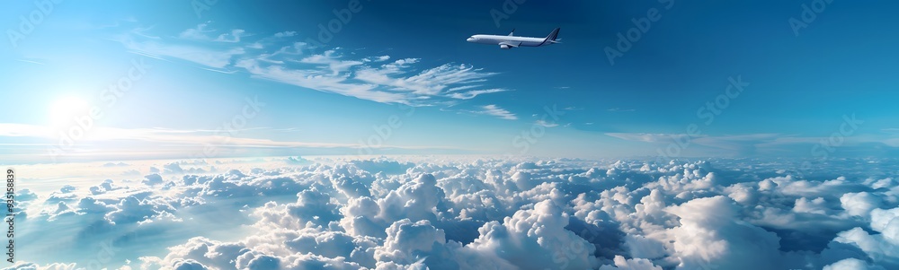 Naklejka premium plane with path