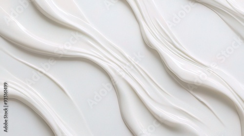 Creamy Swirls: Abstract beauty of smooth white cream flowing in a mesmerizing pattern. Perfect for showcasing luxurious textures, beauty products, and skincare.