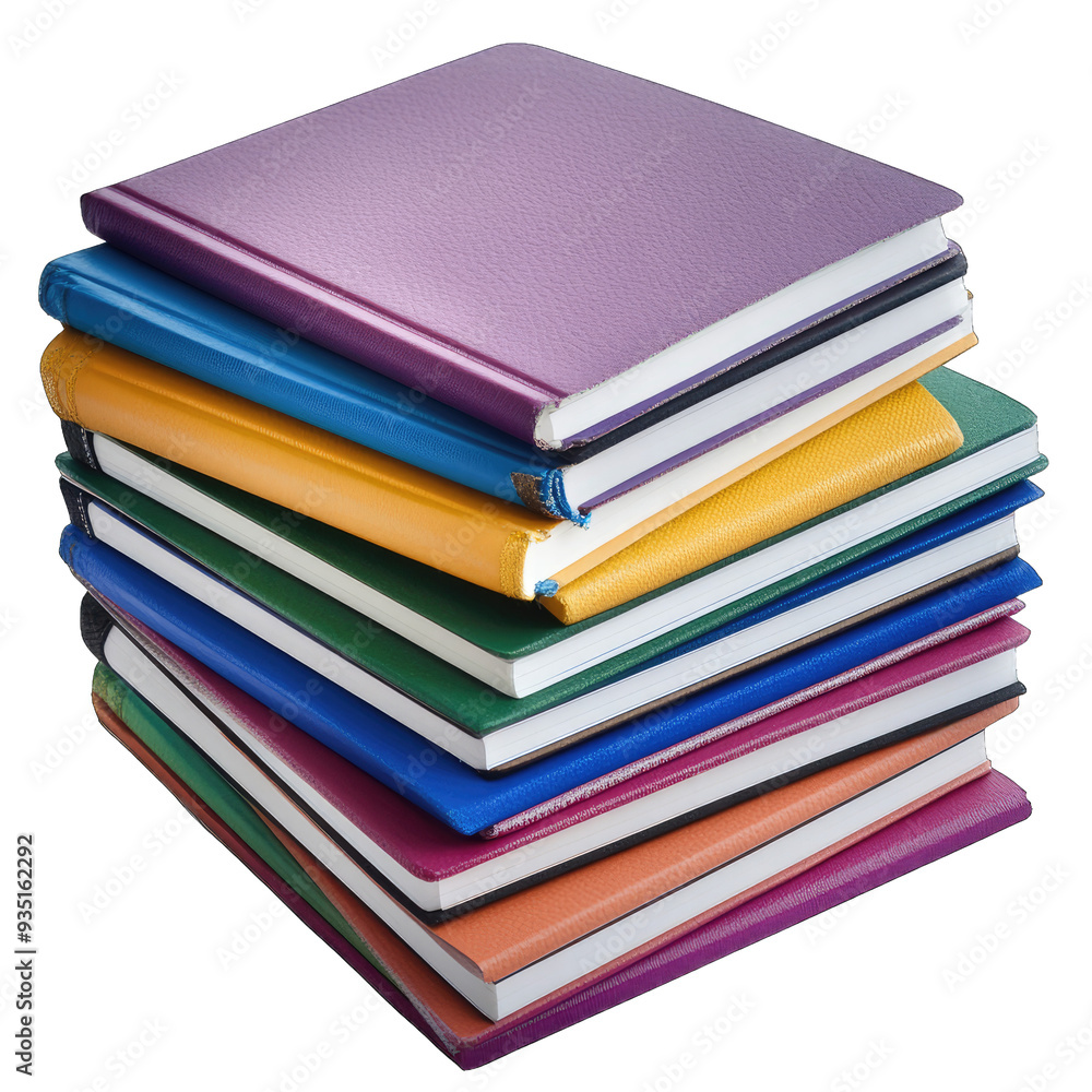 Stack of notebooks with colored covers Stack of notebooks with colored covers