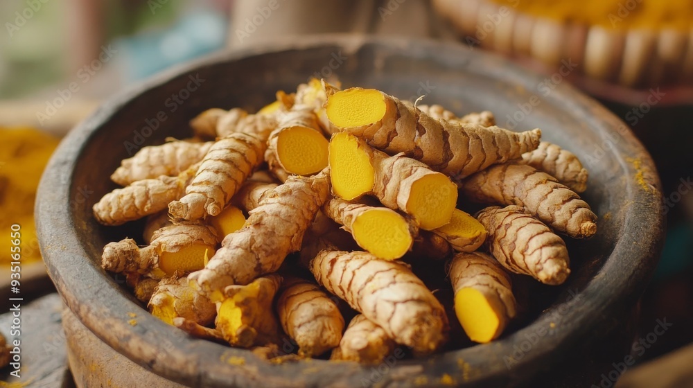 Fresh turmeric root preparation Fresh turmeric root preparation