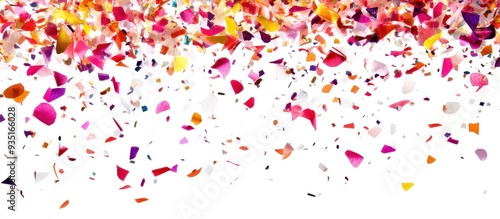 Colorful Confetti Falling on White Background