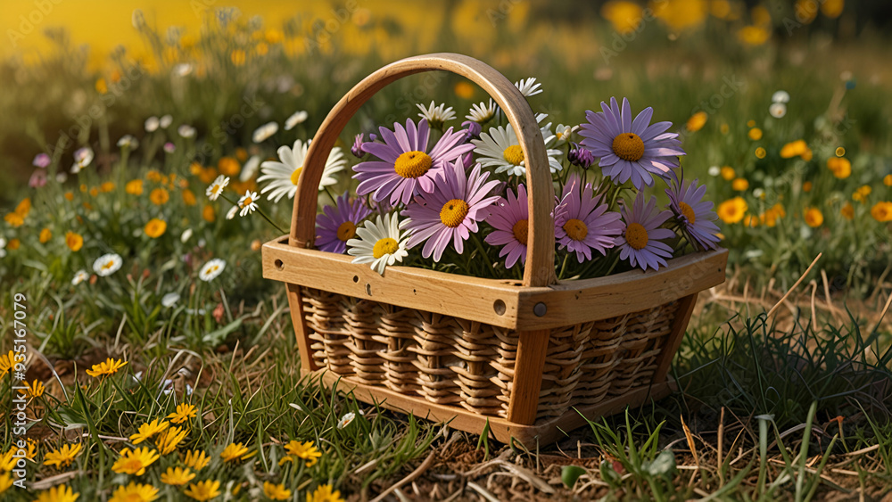 basket with flowers basket with flowers