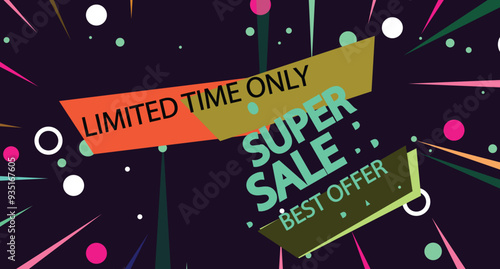 Summer sale offer banner decorative elements with its symbol,