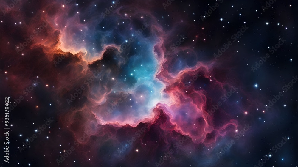 Fototapeta premium Colorful Nebula in Space