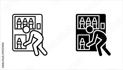 Vending machine icon set. vector illustration on white background