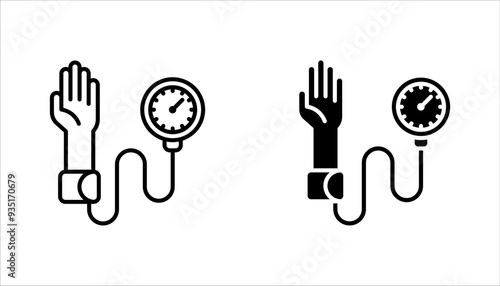 Blood pressure icon set vector illustration on white background