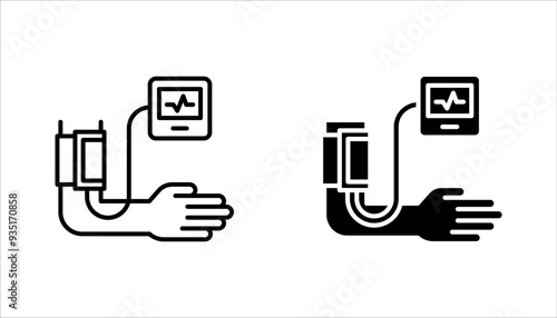 Blood pressure icon set vector illustration on white background
