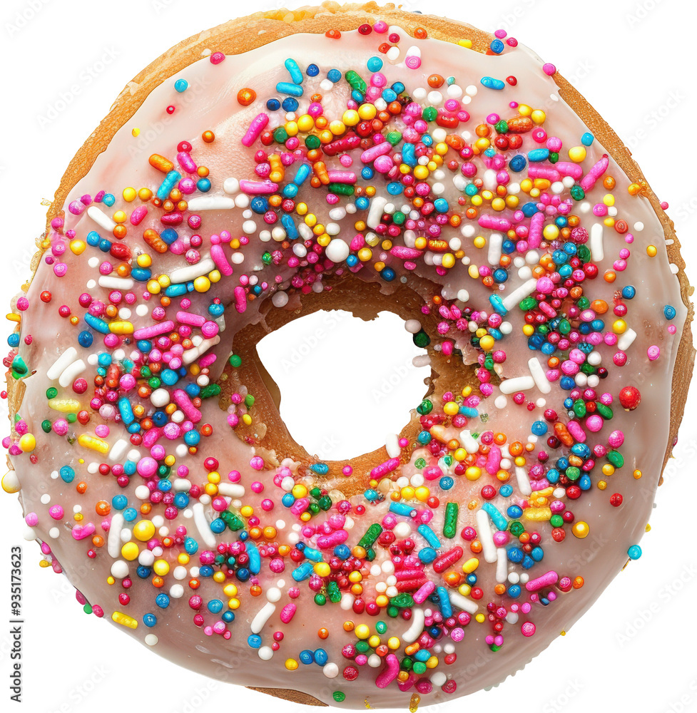 A delicious donut with sprinkles A delicious donut with sprinkles