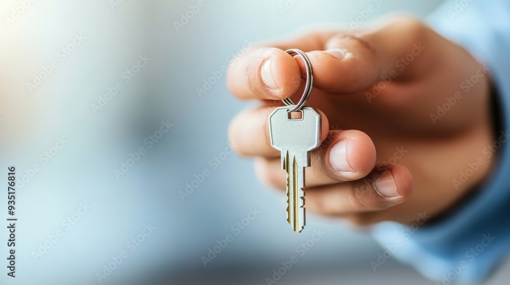 Real Estate Handover - Keys Exchange with Copy Space for Text Real Estate Handover - Keys Exchange with Copy Space for Text