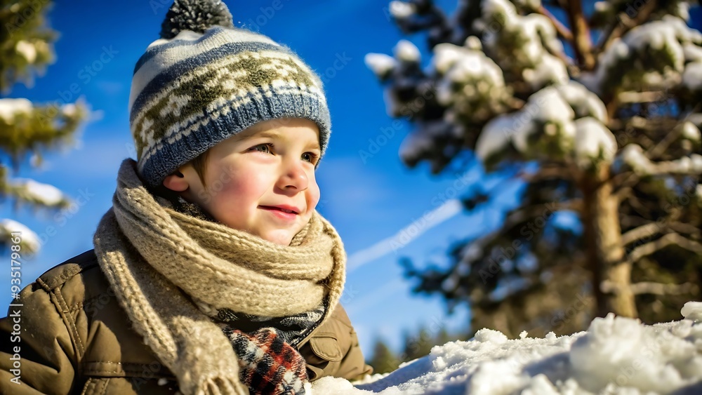 Happy Boy in Winter Wonderland. Happy Boy in Winter Wonderland.