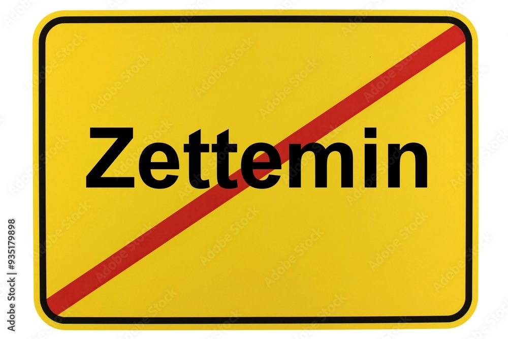 Illustration eines Ortsausgangsschildes der Gemeinde Zettemin in Mecklenburg-Vorpommern Illustration eines Ortsausgangsschildes der Gemeinde Zettemin in Mecklenburg-Vorpommern