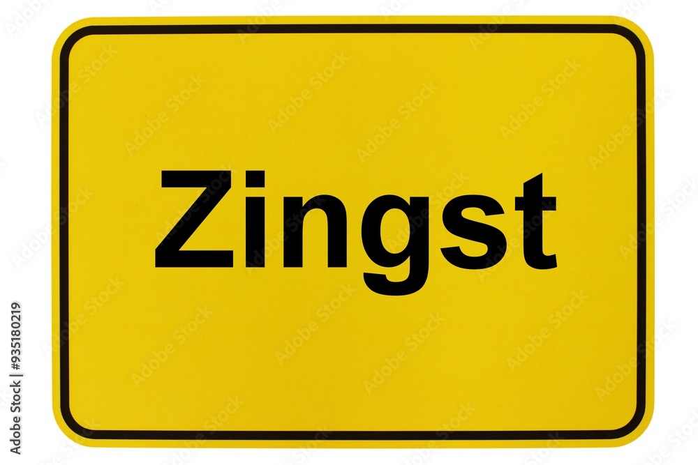 Illustration eines Ortsausgangsschildes der Gemeinde Zingst in Mecklenburg-Vorpommern Illustration eines Ortsausgangsschildes der Gemeinde Zingst in Mecklenburg-Vorpommern