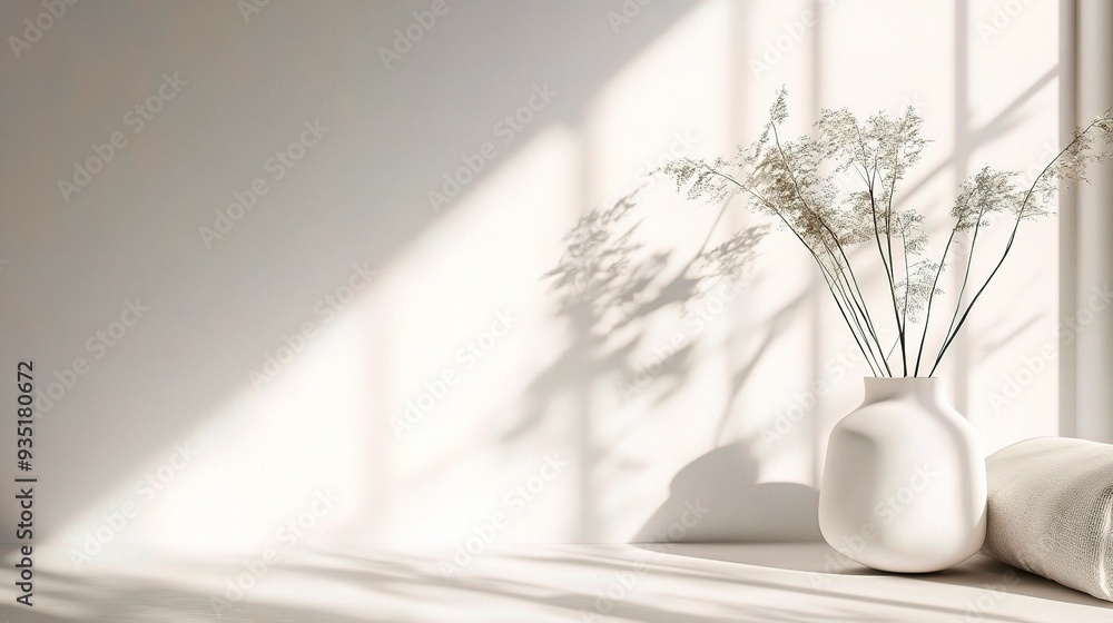 Sun-Kissed Serenity: Minimalist Interior with Dried Flowers Sun-Kissed Serenity: Minimalist Interior with Dried Flowers