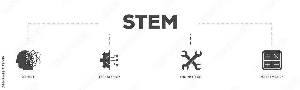 STEM icons process structure web banner illustration of flask, microscope, artificial intelligence, processor, machine, and calculator icon png transparent background. STEM icons process structure web banner illustration of flask, microscope, artificial intelligence, processor, machine, and calculator icon png transparent background.