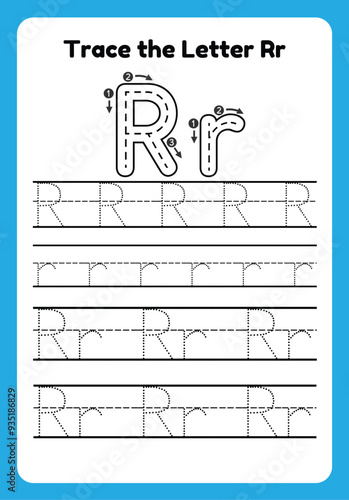English alphabet tracing practice worksheets, educational letters a-b dot tracing pattern For children in kindergarten