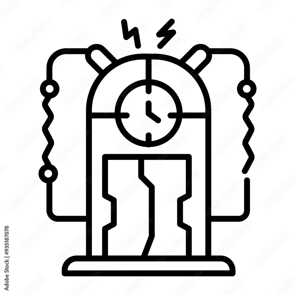 An outline style icon of future machine An outline style icon of future machine