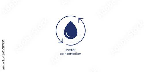 Water Conservation Vector Icon for Sustainable Resource Management