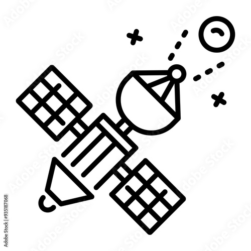 A line style icon of space station 